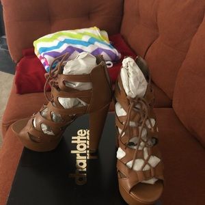 Charlotte Russe Lace Up Heeled Sandals